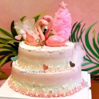 热销蛋糕动物摆件羽毛插件心型插件套组蕾丝生日聚会蛋糕饰品