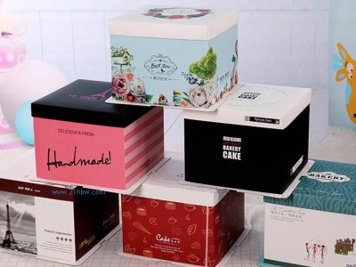 2019新款烘焙包装盒多款式礼品盒纸围三合一蛋糕盒可定制印刷图1
