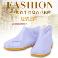 防滑防酸碱低筒雨鞋，食品雨鞋，百花园鞋