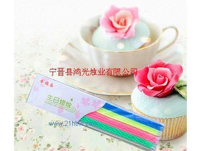 供应五彩水晶螺纹细线蛋糕蜡烛图1