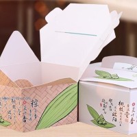 厂家直销环保纸制粽子盒 创意防竹编六边形食品包装盒手工手提盒