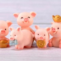 2019新年款蛋糕装饰件插件-卡通猪与元宝