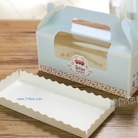 手提生日蛋糕盒 透明开窗西点包装盒 生日蛋糕盒来样定制可印LOGO