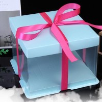 全透明生日蛋糕盒方形包装盒；生日蛋糕盒4寸-14寸单双加高