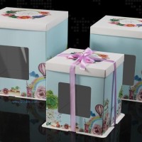 6 8 10 12寸芭比生日蛋糕包装盒子加高蛋糕盒家用高档定制批发