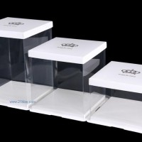 透明蛋糕盒6/8/10/12/14寸单双层加高三合一塑料烘焙包装盒子