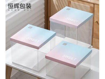 蛋糕盒批发4/6/8/10/12寸单双层加高塑料三合一生日透明蛋糕盒图3