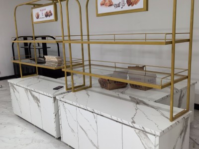 面包柜面包展示柜蛋糕中岛柜弧形边柜糕点模型展示架烘焙甜品展柜图3