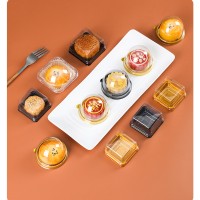 蛋黄酥包装盒中秋月饼包装吸塑盒子圆形方形透明盒绿豆糕托月饼托