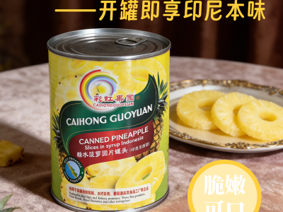 糖水菠萝圆片罐头，印尼好果图1